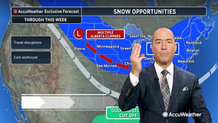 Multiple clipper storms and frigid air for north-central and northeastern US