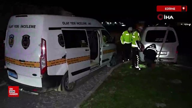 Edirne’de 'dur' ihtarına uymayıp kaza yapan minibüsten 20 kaçak göçmen çıktı