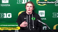 Oregon Ducks discuss kicker Atticus Sappington's career high kick