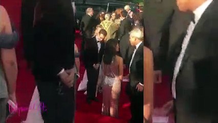 Kaley Cuoco Trips On Golden Globes Red Carpet