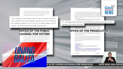 Apela ni FPRRD kaugnay sa hurisdiksiyon ng ICC sa kaniyang kaso, ipinababasura ng ICC Office of the Prosecutor | Unang Balita