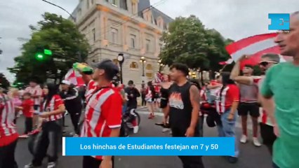 En 7 y 50, festejos de Estudiantes tras el clásico platense
