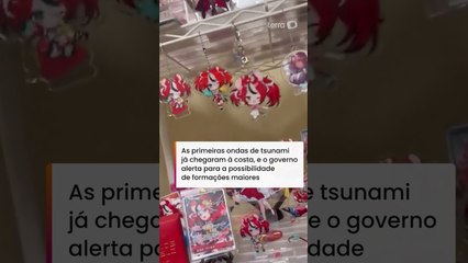 Imagens mostram tremor e sirenes durante forte terremoto de magnitude 7,6 no Japão #shorts