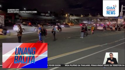 Ilang miyembro ng Manibela, nagtitipon-tipon sa Philcoa-Commonwealth Ave. para sa unang araw ng transport strike | Unang Balita