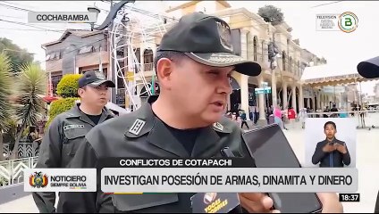 Cotapachi: investigan a una persona con explosivos, un dron y Bs 20.000; policías tenían la orden de no usar armas de fuego