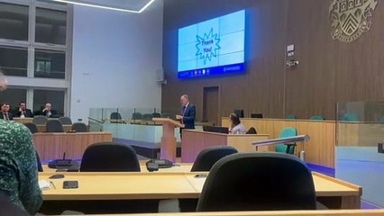 Cllr Paul Hodgkinson closes Gloucestershire County Council domestic abuse strategy launch and thanks attendees