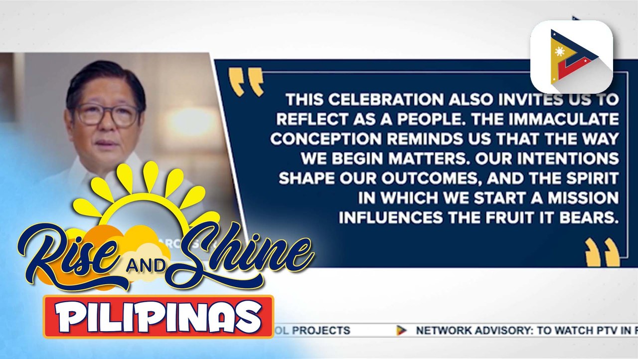 PBBM, nakiisa sa paggunita ng Feast of Immaculate Conception; mga Pilipino, hinimok ng pangulo na tularan ang matibay na pananampalataya ng Birheng Maria | ulat ni Cleizl Pardilla