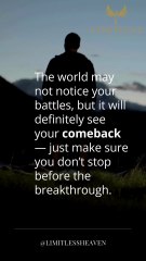 The World Will See Your Comeback… Just Don’t Stop Now | Limitless Haven #Shorts