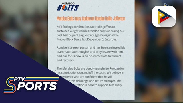 Bolts import Rondae Hollis-Jefferson, sideline na sa EASL dahil sa injury