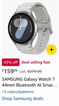 New .SAMSUNG Galaxy Watch 7 44mm Bluetooth AI Smartwatch w/Energy Score, Wellness Tips, Heart Rate Tracking, Sleep Monitor,