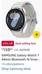 New .SAMSUNG Galaxy Watch 7 44mm Bluetooth AI Smartwatch w/Energy Score, Wellness Tips, Heart Rate Tracking, Sleep Monitor,