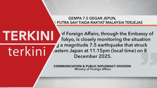 [TERKINI] Gempa 7.5 gegar Jepun, Wisma Putra sah tiada rakyat Malaysia terjejas