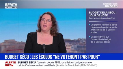 "Nous ne voterons pas pour" le budget, confie Cyrielle Chatelain,  présidente du groupe Écologiste et Social à l'Assemblée
