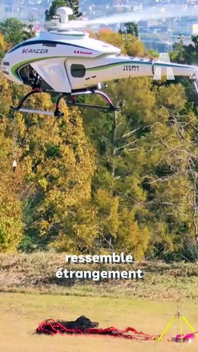 Ce Drone Hélicoptère Ultra-Puissant est Capable de Soulever 200 kg 🤯! #Kawasaki #KRacer #DroneCargo 🚁