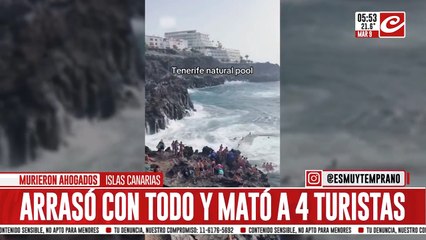 Ola gigante mató a cuatro personas y dejó una veintena de heridos