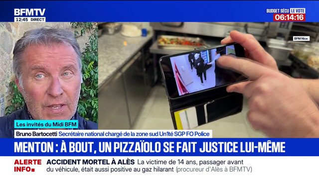 Pizzaïolo cambriolé à Menton: Ça prouve qu'on n'a pas les moyens pour travailler, que la justice n'a pas les moyens pour suivre , affirme Bruno Bartocetti (FO Police)