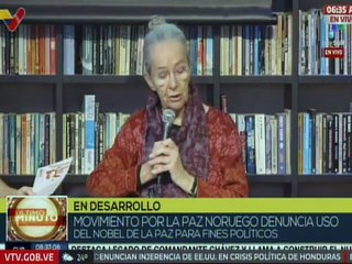 Movimiento por La Paz Noruego rechaza premio Nobel de La Paz entregado a María Corina Machado
