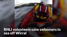 RNLI volunteers save swimmers in sea off Wirral