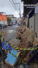 Chuva forte derruba marquise em Belo Horizonte e área é isolada