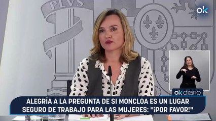 Alegría a la pregunta de si Moncloa es un lugar seguro de trabajo para las mujeres: "¡Por favor!"
