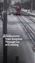 Train Smashes Through Car at Crossing