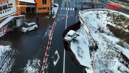 Giappone, terremoto di magnitudo 7.6: un furgoncino intrappolato in una voragine