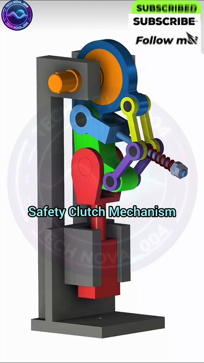 Safety Clutch Mechanism for Press#pressmachine #safetyclutch#mechanical  credit_ @CraftMechanics