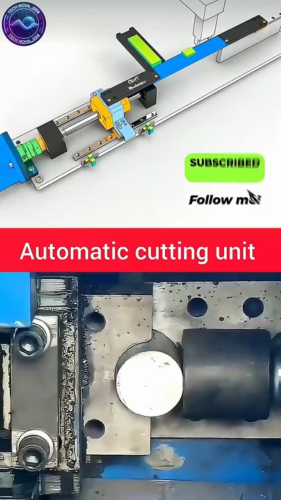 Automatic cutting unit #mechanism #machine #engineering #mechanic #technology credit_@CraftMechanics