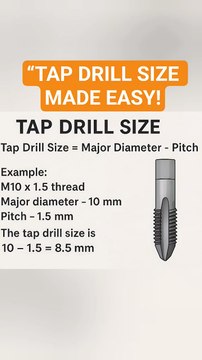 Tap Drill Size Formula _ Easily Calculate Tap Drill Size for Any Thread#TapDrillSize#Threading