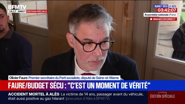 Budget de la Sécu: Je souhaite voter pour ce texte même si ce n'est pas le mien confirme Olivier Faure (PS)