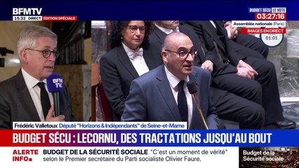 Frédéric Valletoux (Horizons) explique les raisons pour lesquelles il s'abstiendra lors du vote du budget de la Sécurité sociale