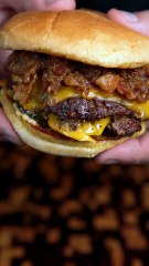 I tried a Peanut Butter Banana Bacon Jam Smashburger!