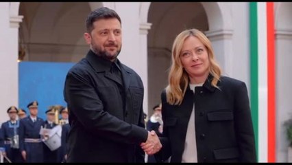 Zelensky arrivato a palazzo Chigi, accolto da Meloni
