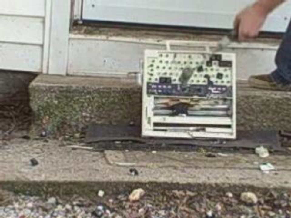 Smash my electronic typewriter