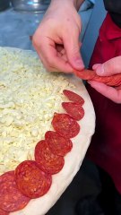 PEPPERONI PESTO PIZZA from Nuovo York Pizza in NYC’s East Village! 🍕🔥🤤 #DEVOURPOWER