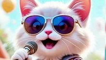 The cat singing different animals