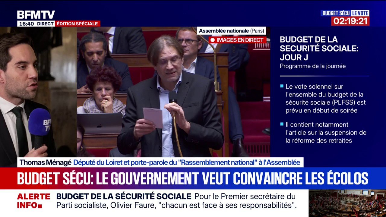 Budget de la Sécu: "Ce qu'il manque dans ce budget, ce sont des économies", estime Thomas Ménagé (RN)