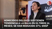 Homicidios dolosos sostienen tendencia a la baja en últimos 14 meses: SNSP