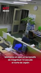 Momento en que un terremoto de magnitud 7,6 sacude el norte de Japón