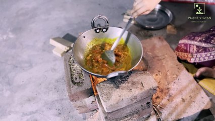Cooking Palak Paneer on a Jugaad Stove Using Fresh Terrace Spinach