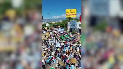 Manifestantes llegan al centro de Mendoza