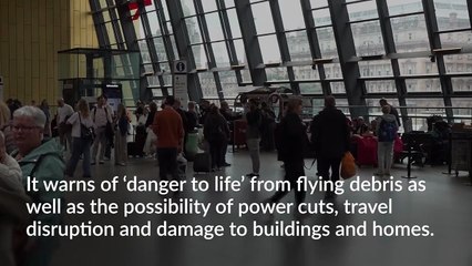 Flights cancelled and homes without power due to Storm Bram