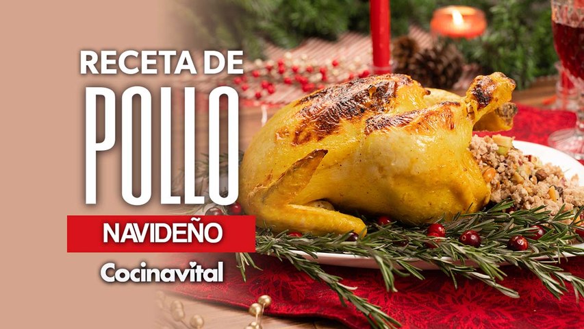 Receta de pollo navideño relleno de carne molida