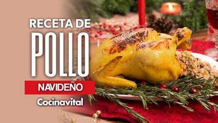 Receta de pollo navideño relleno de carne molida