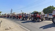 किसानों का ट्रैक्टर कूच... यातायात जाम, बाड़मेर पहुंचने से पहले बनी सहमति