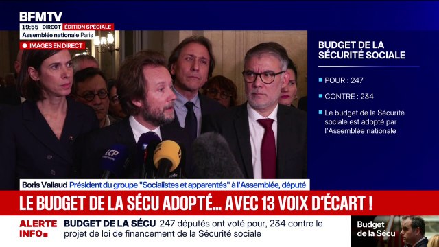 Nous avons fait œuvre utile , se félicite Boris Vallaud (PS) après l'adoption du budget de la Sécurité sociale