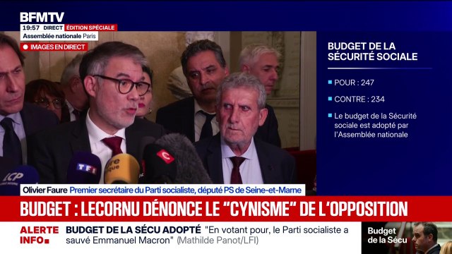 Budget de la Sécu adopté: Nous n'avons trahi personne , déclare Olivier Faure (PS)