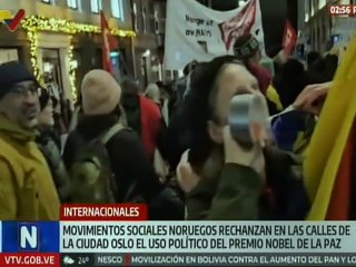 Movimientos sociales en Noruega alzando la voz contra el uso político del premio Nobel de la Paz