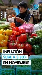 Inflación sube a 3.80% en noviembre por energéticos y alimentos