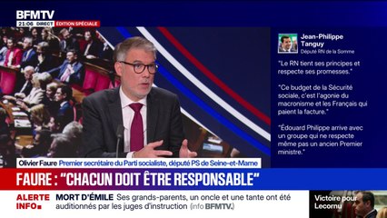 Budget de la Sécu adopté: "Chacun doit être responsable", déclare Olivier Faure (PS)